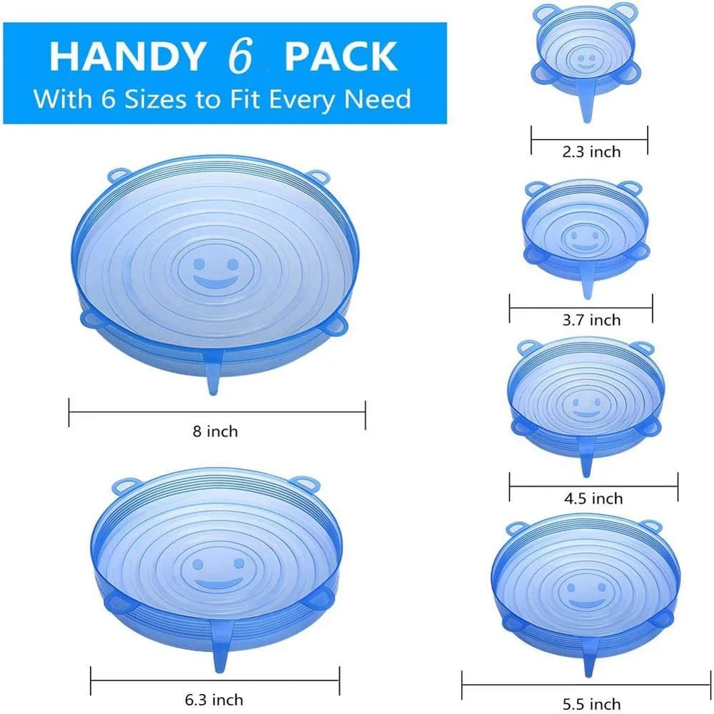 Reusable Silicone Stretch Lids (Set of 6)