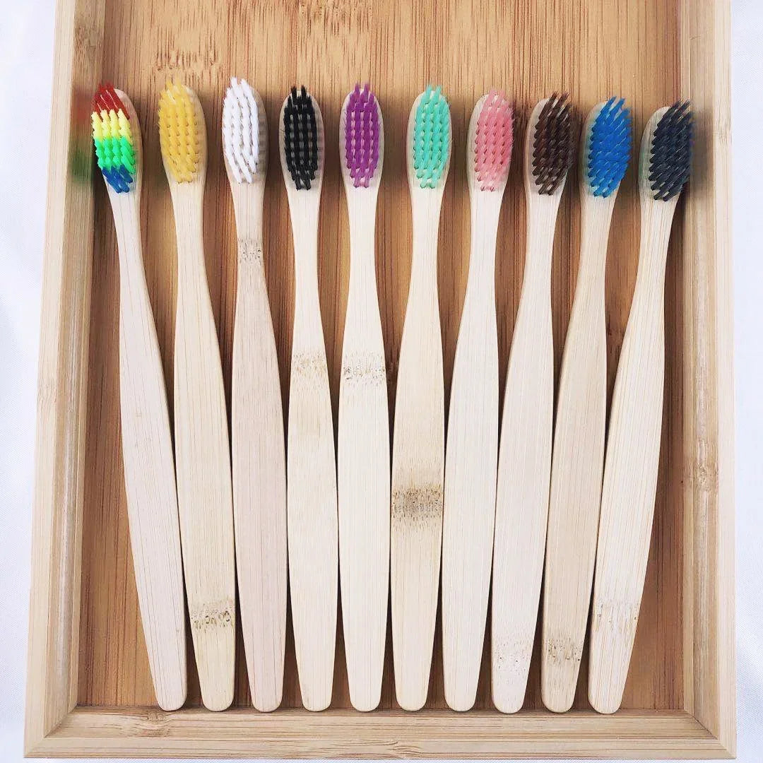Eco-Friendly Bamboo Dish Brushes – 30-Pack (Multicolor)